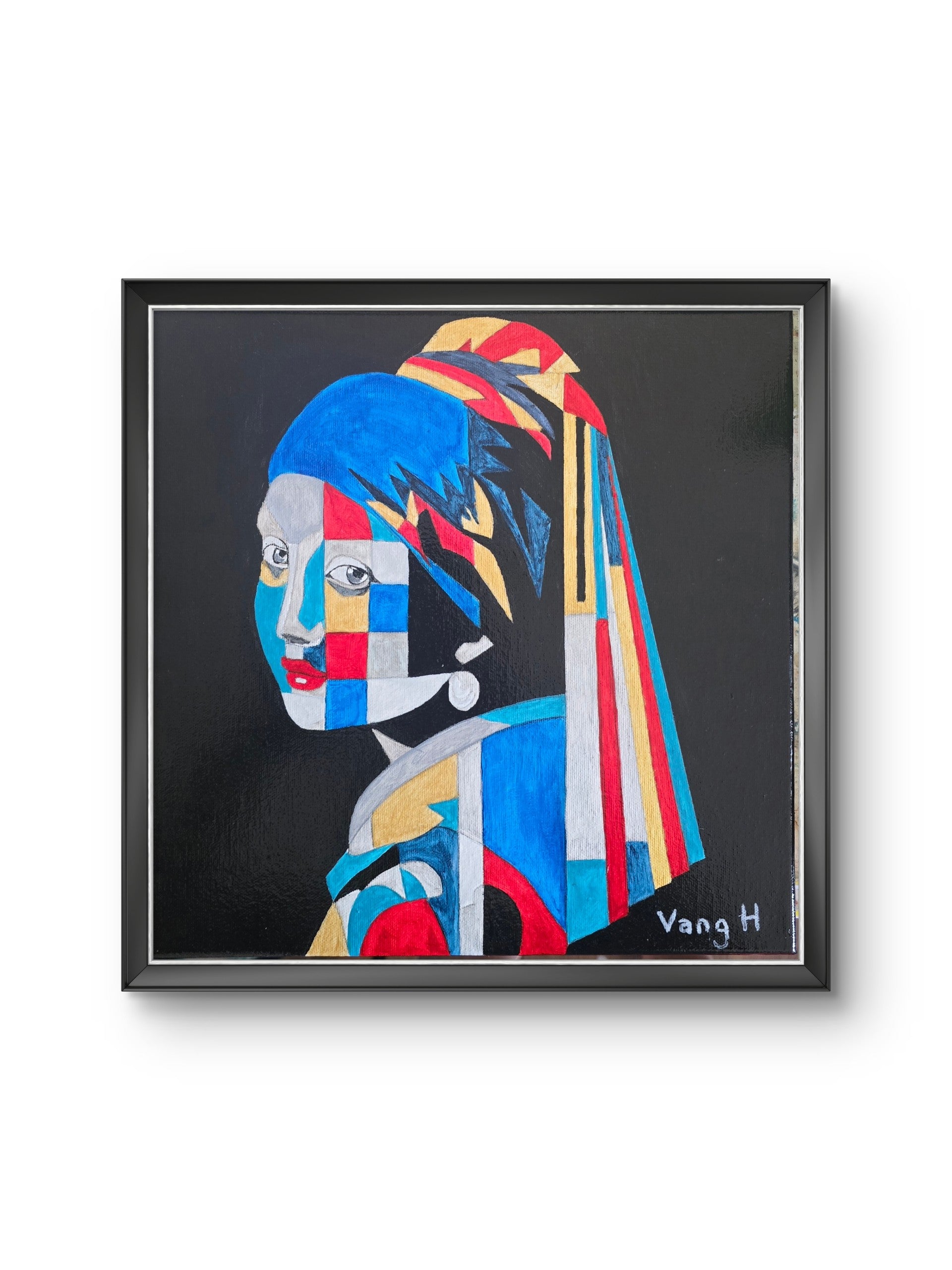 La jeune fille à la perle revisitée 30x30 cm